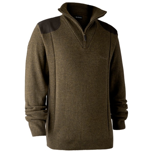 Image of Deerhunter - Sheffield Knit with Zip Neck - Wollpullover Gr 3XL braun