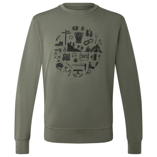 super.natural Well Equipped Crew Merinoshirt Olijfgroen