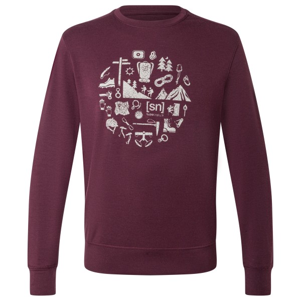 super.natural Well Equipped Crew Merinoshirt purper Rood