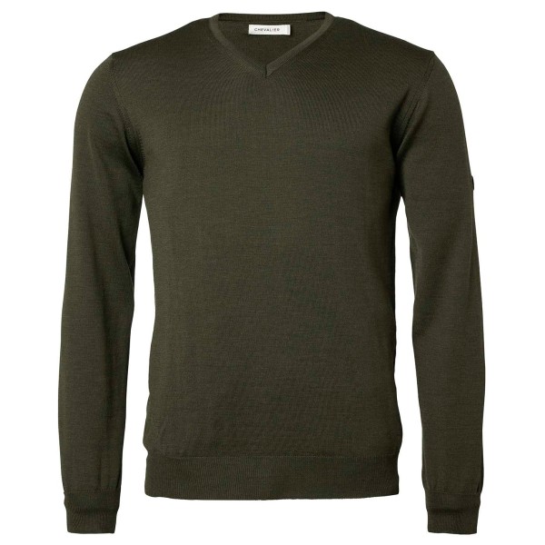Image of Chevalier - Aston V-Neck Merino Pullover - Merinopullover Gr L;M;S;XL;XXL blau;oliv