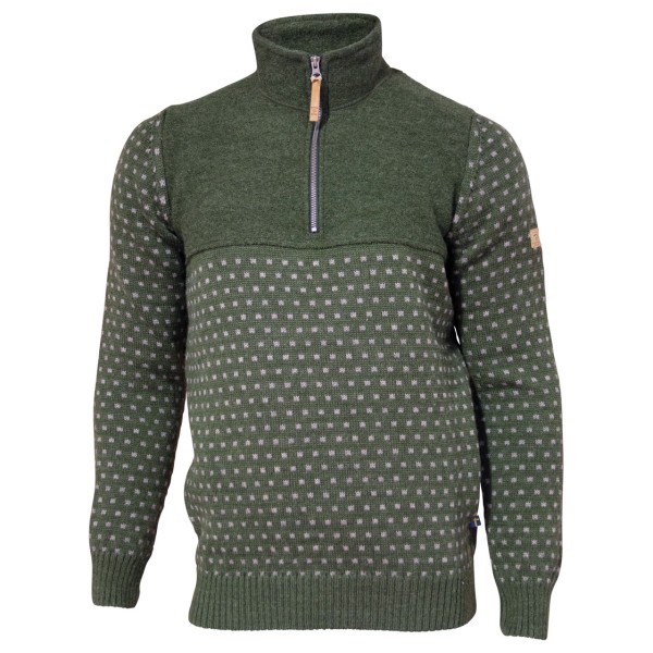 Image of Ivanhoe of Sweden - Sverre Half Zip - Wollpullover Gr L oliv