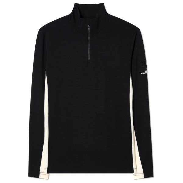 We Norwegians - Voss 1/4-Zip - Merinopullover Gr M schwarz