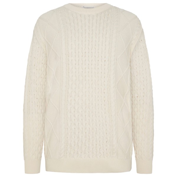 KnowledgeCotton Apparel – Cotton Cable Crew Neck – Wollen trui maat XL, Beige