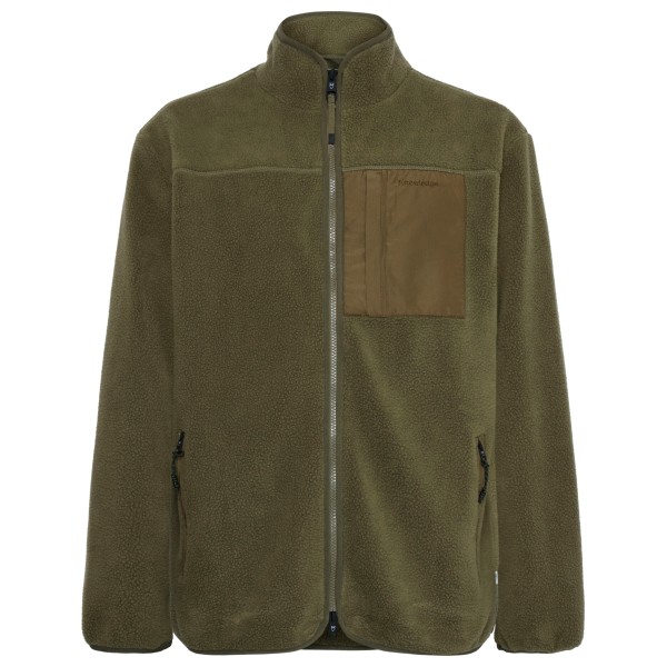 KnowledgeCotton Apparel – Everyday Adv. Nordic Light Zip FL – Fleecevest maat S, olijfgroen/ Bruin