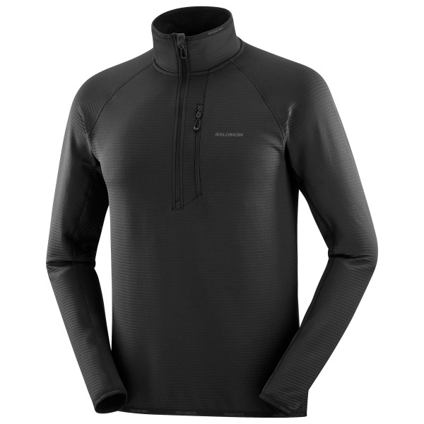 Salomon Essential Lightwarm Half Zip Fleecetrui Zwart