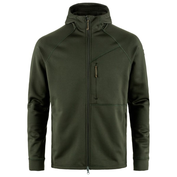 Fjällräven - Abisko Grid Fleece Hoodie - Fleecejacke Gr L oliv