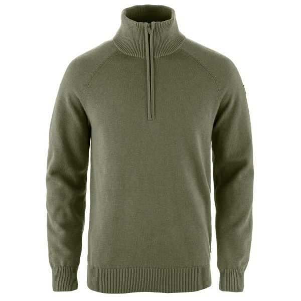 Fjällräven Övik Lite Half Zip Wollen trui Olijfgroen