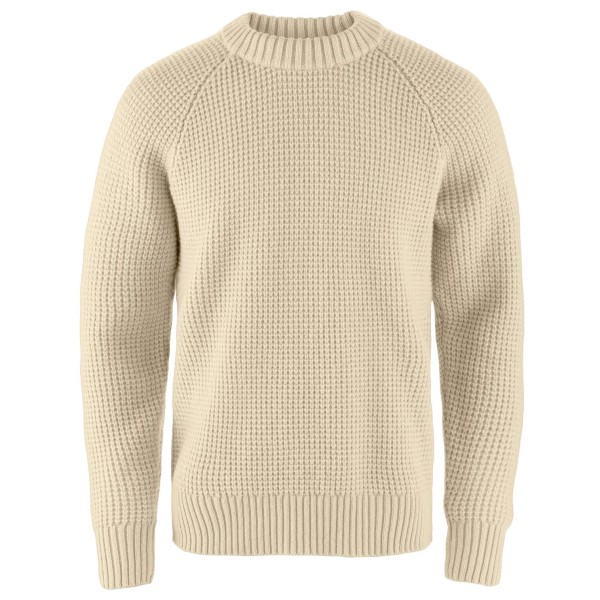 Fjällräven Övik Waffle Knit Wollen trui Beige