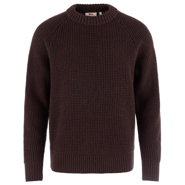 Fjällräven Övik Waffle Knit Wollen trui Bruin