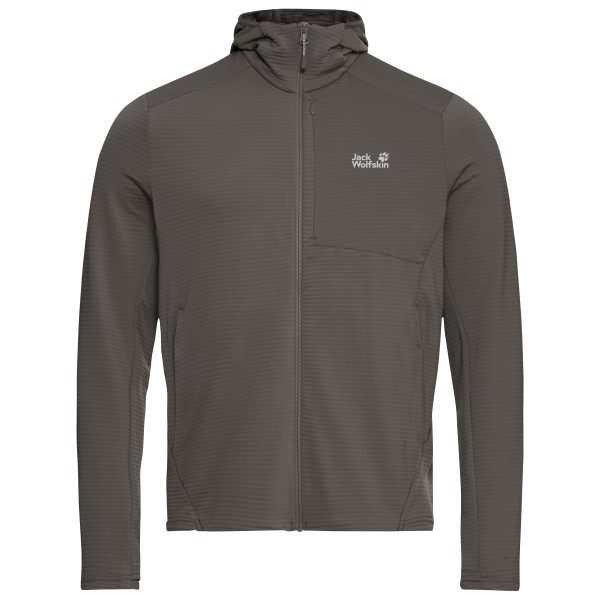 Jack Wolfskin - Litestride Hooded Fullzip - Fleecejacke Gr S braun/grau