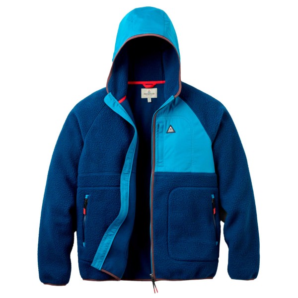 Passenger Offgrid Recycled Full Zip Hooded Sherpa Fleece Fleecevest Blauw