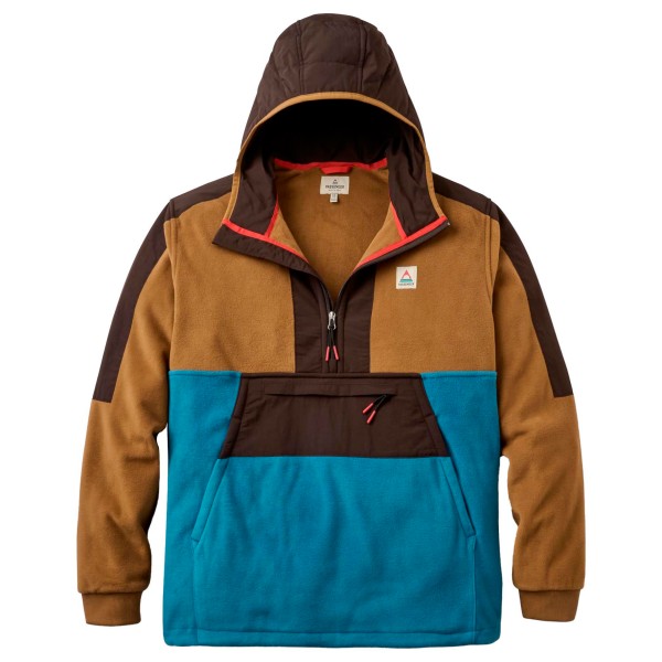 Passenger Woodland Hooded 1/2 Zip Recycled Polartec Fleece Fleecetrui Bruin