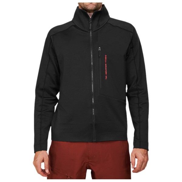 The Mountain Studio Tecno Grid Fleece T-Neck Fleecetrui Zwart