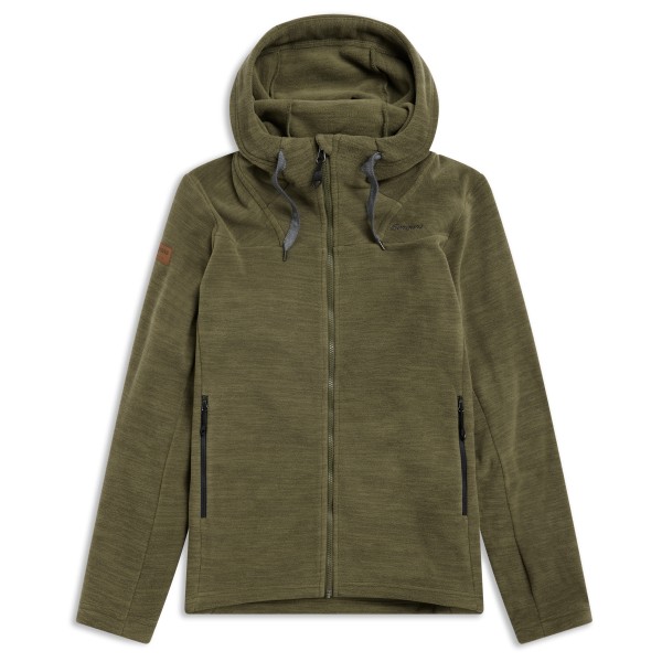 Bergans Hareid Fleece Hood Jacket Fleecevest Olijfgroen