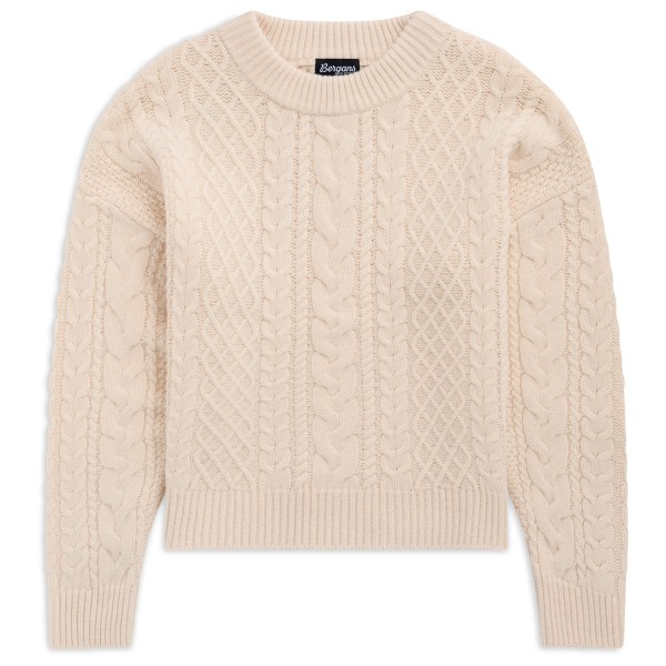 Bergans Lofoten Knitted Wool Jumper Wollen trui Beige
