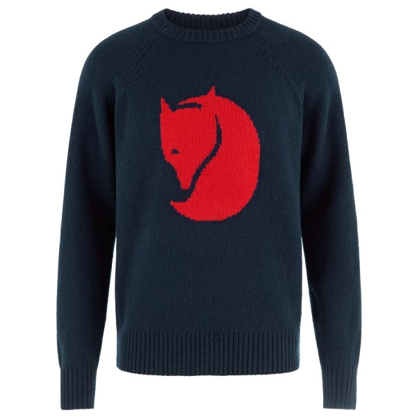 Fjällräven Logo Knit Sweater Wollen trui Blauw