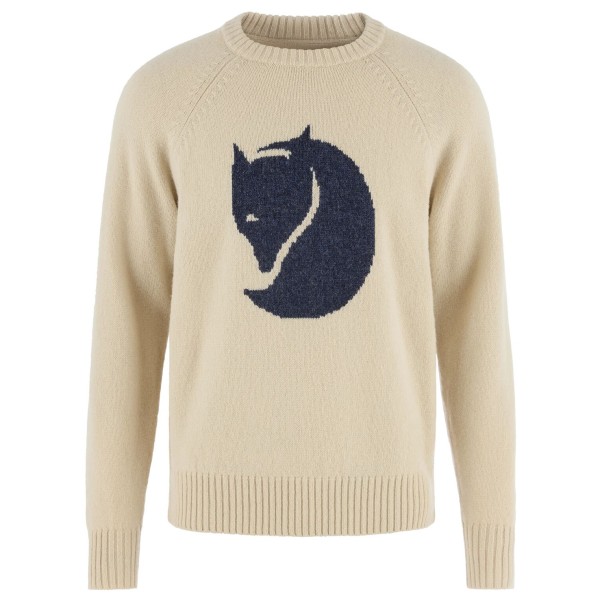 Fjällräven Logo Knit Sweater Wollen trui Beige