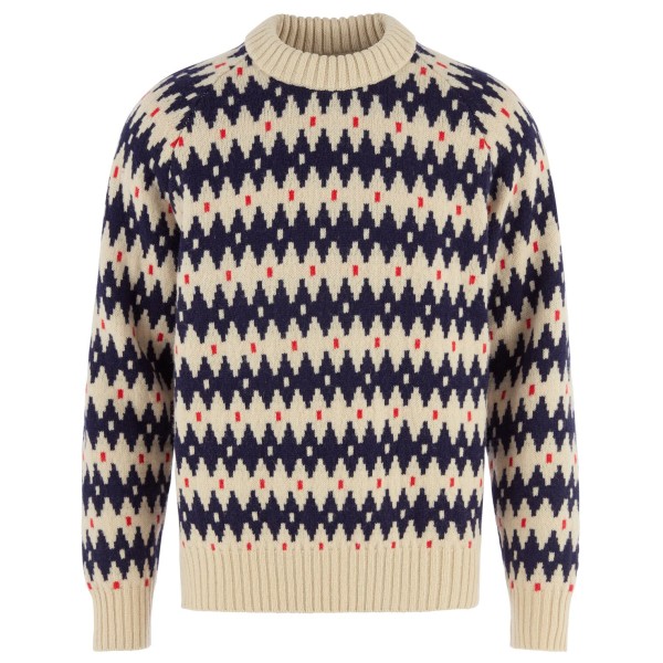 Fjällräven Övik Jacquard Knit Wollen trui Beige