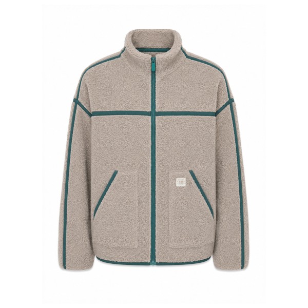 Mazine Contrast Tape Sherpa Jacket Fleecevest Grijs