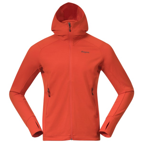 Bergans Rabot Merino Tech Midlayer Hoodie Merinovest Rood