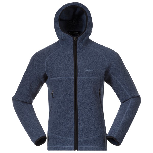 Bergans Vaagaa Merino Terry Midlayer Hoodie Fleecevest Blauw