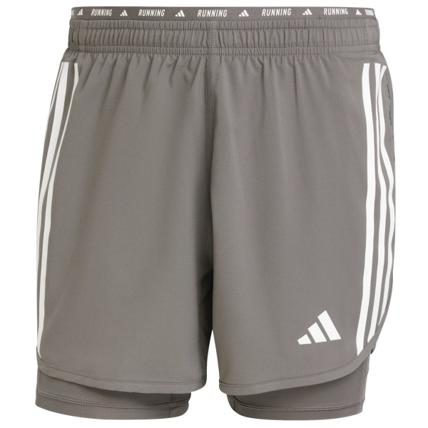 Image of adidas - Own The Run 3-Stripes 2in1 Shorts - Laufshorts Gr L grau