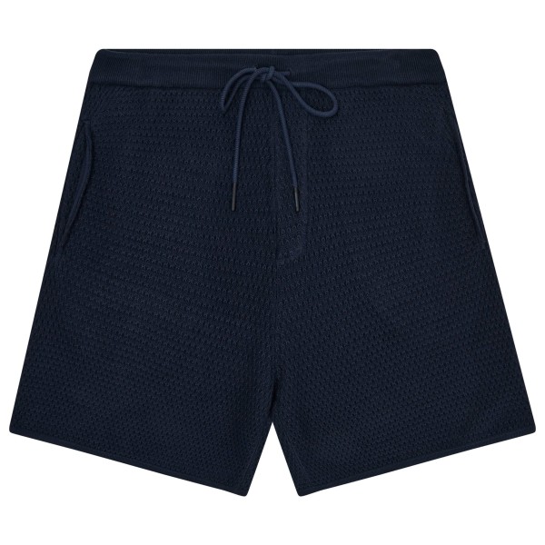 KnowledgeCotton Apparel – Organic Cotton Bubble Knitted Shorts – Short maat S, Blauw