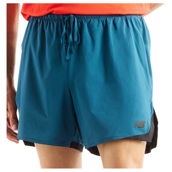 New Balance RC Essential Short 5 Hardloopshort Blauw