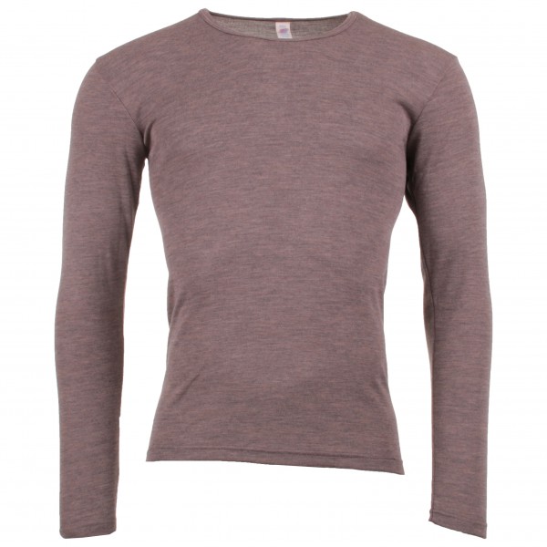 Image of Engel - Unterhemd L/S - Merinounterwäsche Gr 46/48;50/52;54/56 braun;weiß/grau