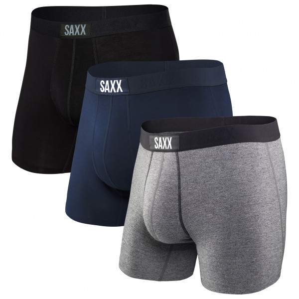 Image of Saxx - Vibe Super Soft Boxer Brief 3-Pack - Kunstfaserunterwäsche Gr L;M;S grau
