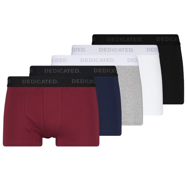 DEDICATED - Boxer Briefs Kalix Base 5-Pack - Alltagsunterwäsche Gr L rot