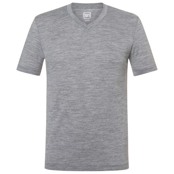 super.natural Sierra 140 V Neck T-Shirt Herren Wandern (Gr L |grau)