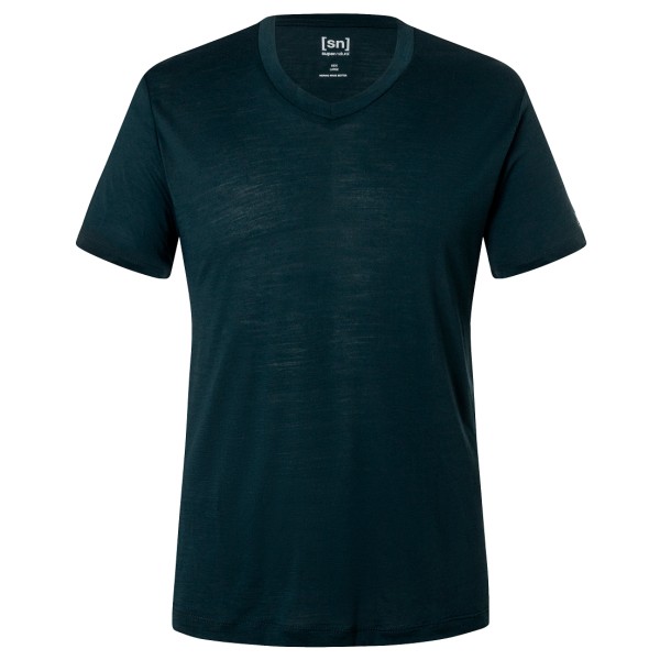 Image of super.natural - Sierra 140 V Neck - T-Shirt Gr 46 - S;48/50 - M;52 - L;54 - XL;56 - XXL;58 - 3XL schwarz;schwarz/blau;weiß