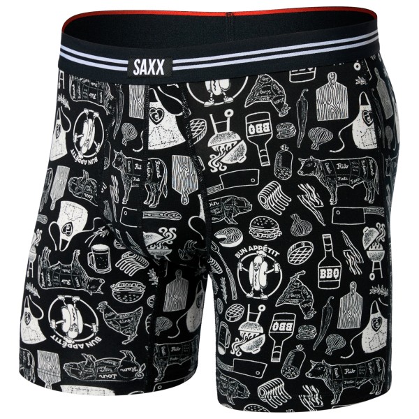 Saxx Vibe Xtra Boxer Brief Fly Kunstfaserunterwäsche Herren (Gr XL |schwarz/grau)