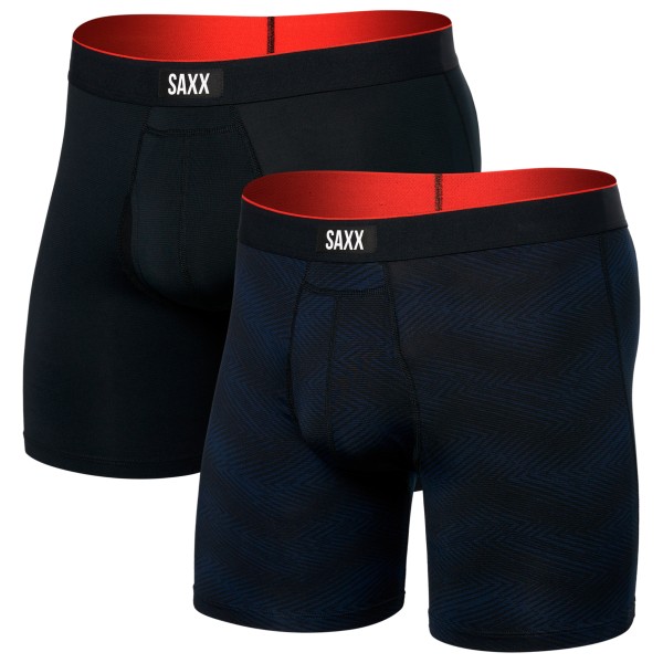 Saxx - Multi-Sport Mesh Boxer Brief Fly 2-Pack - Kunstfaserunterwäsche Gr S sch