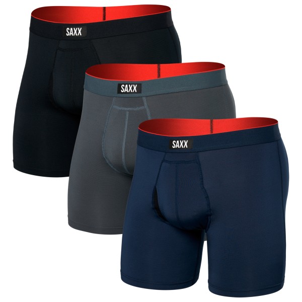 Saxx – Multi-Sport Mesh Boxer Brief Fly 3-Pack – Synthetisch ondergoed maat S, Blauw