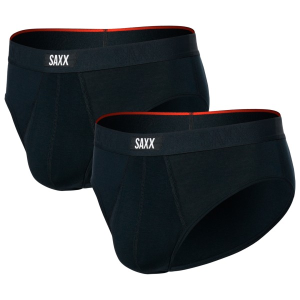 Saxx Vibe Xtra Soft Comfort Brief Fly 2-Pack Alltagsunterwäsche Herren (Gr XXL |schwarz)