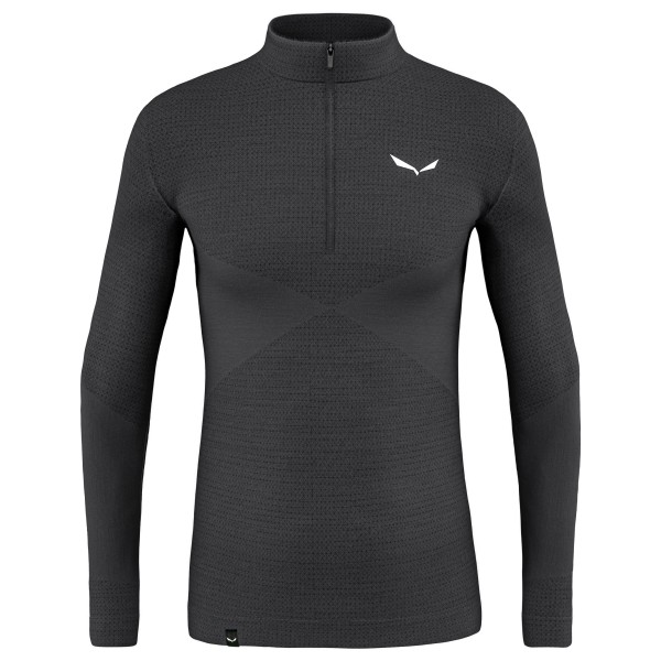 Image of Salewa - Zebru Med Warm AMR Half Zip Tee - Merinounterwäsche Gr L grau/schwarz