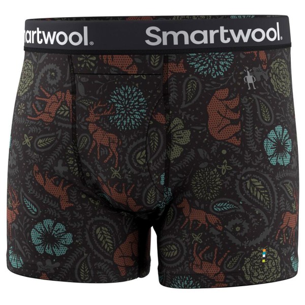 Smartwool - Merino Print Boxer Brief Boxed - Merinounterwäsche Gr S schwarz