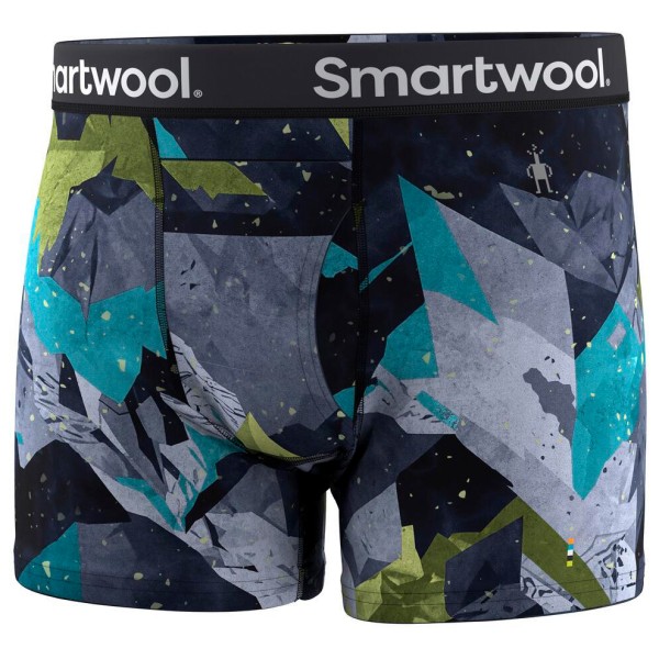 Smartwool - Merino Print Boxer Brief Boxed - Merinounterwäsche Gr M blau