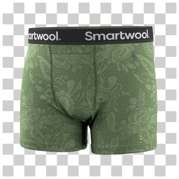 Smartwool - Merino Print Boxer Brief Boxed - Merinounterwäsche Gr S oliv