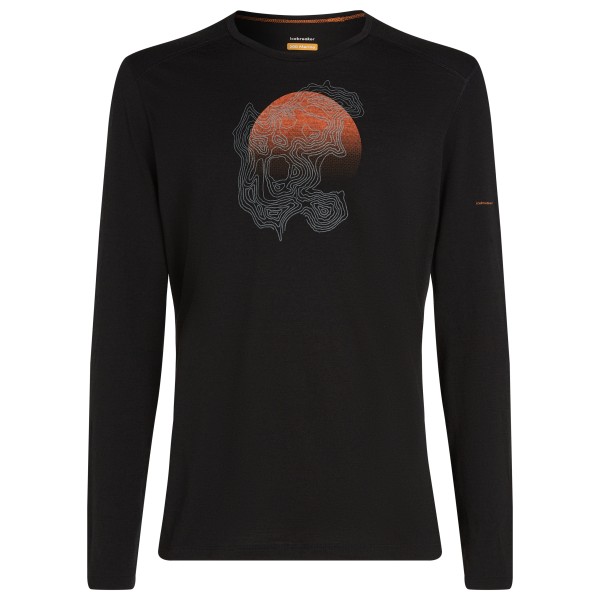 Image of Icebreaker - Merino 200 Oasis L/S Crewe Ruapehu Round - Merinounterwäsche Gr L schwarz