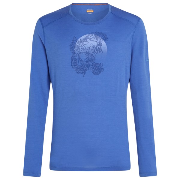 Image of Icebreaker - Merino 200 Oasis L/S Crewe Ruapehu Round - Merinounterwäsche Gr L blau