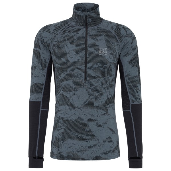 Stoic MerinoMesh150 SadjemSt. L/ Half Zip Merino-ondergoed Blauw