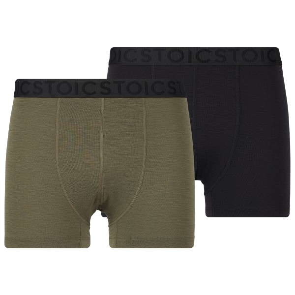 Stoic Merino150 SadjemSt. Boxer 2-Pack Merinounterwäsche Men (Gr M |oliv/schwarz)