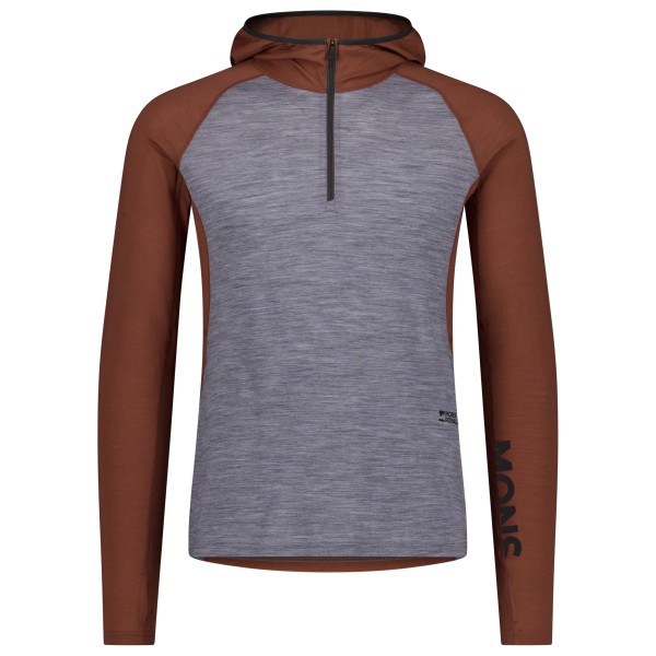 Mons Royale – Temple Merino Long Sleeve Hood – Merinolongsleeve maat XL, / Grijs