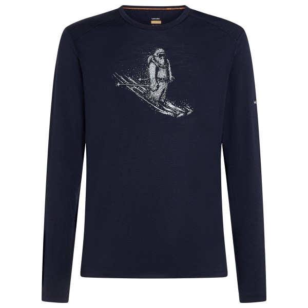 Icebreaker - Merino 200 Oasis L/S Crewe Skiing Yeti - Merinounterwäsche Gr M blau