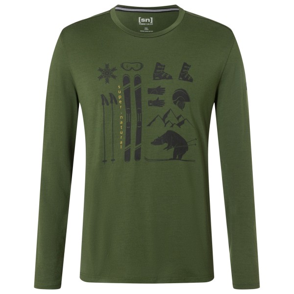 Image of super.natural - Skiing Bear L/S - Longsleeve Gr S oliv