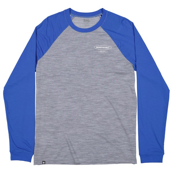 Image of Mons Royale - Icon Raglan - Merinoshirt Gr L grau/blau