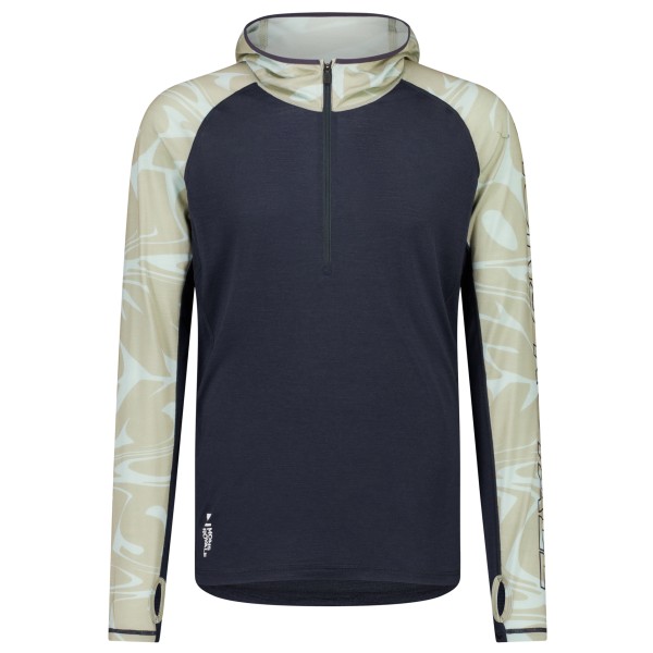 Image of Mons Royale - Temple Merino Air-Con Hood - Merinoshirt Gr L blau